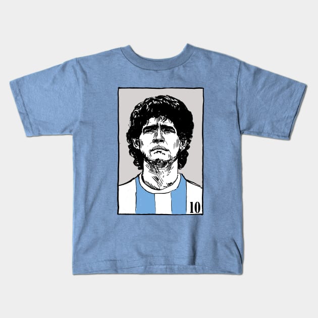Diego Armando Maradona la mano de Dios Kids T-Shirt by frankymonty